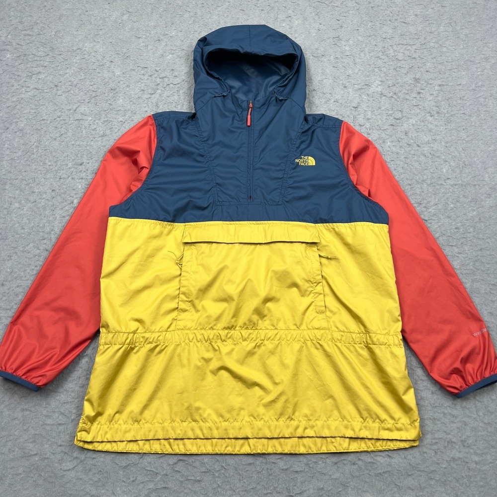 The North Face Jacket Women's Large Colorblock Fanorak WindWall Hooded Pullover